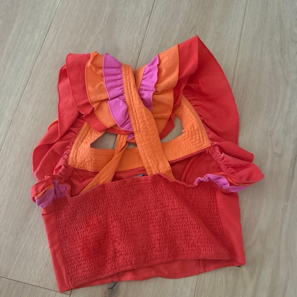 Triple Threads Boutique Ruffled Colorblock Top - Picture 3 of 3